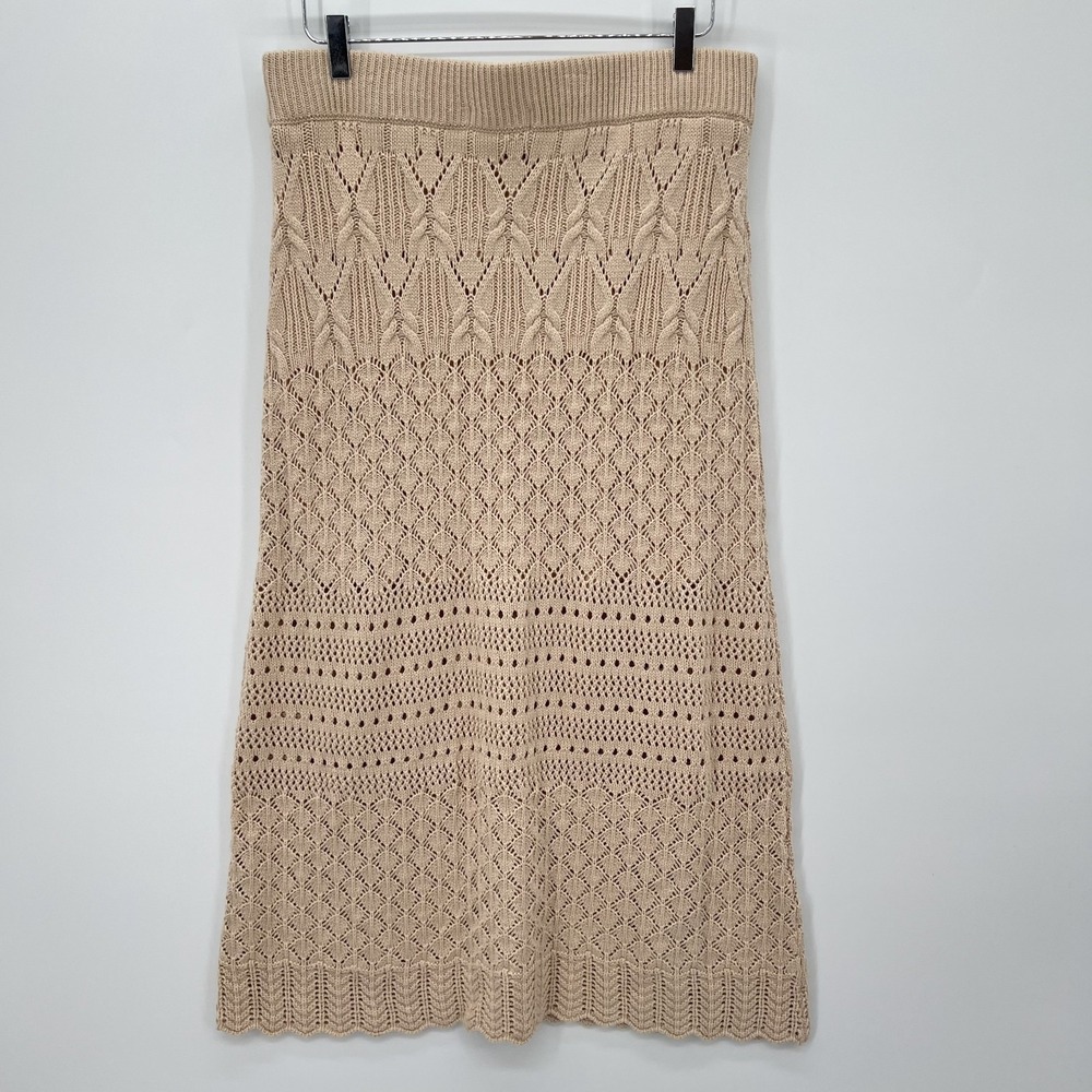 House of Harlow 1960 Crochet Midi Skirt Size XL Boho Festival Coconut Girl - Picture 4 of 9